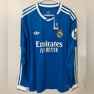 Real Madrid 25/26 Third Soccer  Blue Jersey - MBAPPE  - Long Sleeves,Size XL
